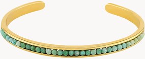 Bracciale aperto placcato in oro con turchese Neo