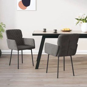 Sedie Da Pranzo 2 Pz Grigio Scuro İn Velluto /