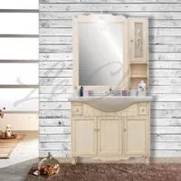 Arredo bagno da terra legno avorio decap - 105 cm