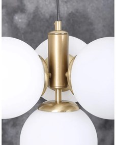 Lampada a sospensione con paralume in vetro oro e bianco ø 15 cm Hector - Squid Lighting