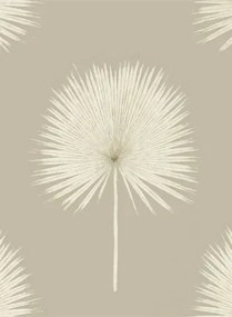 Palmen Tapete Fan Palm von Sanderson - Linen/ Gilver