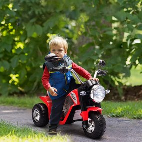 Moto Elettrica per Bambini 6V 3 Ruote Rossa...