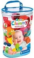 CLEMENTONI SOFT CLEMMY MATTONCINI MORBIDI IMPILABILI GIOCO SENSORIALE SACCA CON 40 Pz.