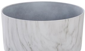 Vaso da fiori effetto marmo bianco ⌀43 cm VALTA Beliani