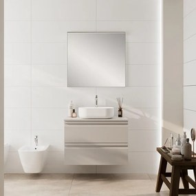 Mobile da bagno sospeso con top Pull L80 H57 P46,5 cm taupe