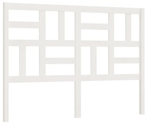 Testiera per letto bianca 156x4x104 cm legno massello di pino
