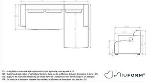 Divano angolare componibile beige (con penisola a destra) Flex Felix – Miuform