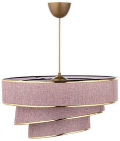 Lampadario rosa/dorato con paralume in tessuto ø 40 cm Couper – Opviq lights