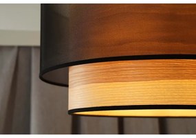 Duolla - Lampadario a sospensione con filo WOOD BOHO 1xE27/15W/230V diametro 45 cm nero/beige