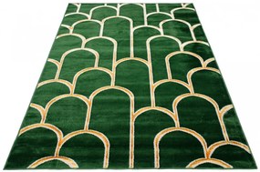 Tappeto moderno di colore verde con un esclusivo motivo dorato  Larghezza: 80 cm | Lunghezza: 150 cm