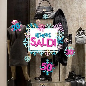 Saldi fiocchi colorati | Vetrofania