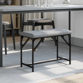 Panca Da Pranzo Grigio Chiaro 62x32x45 Cm İn Acciaio E Tessuto /