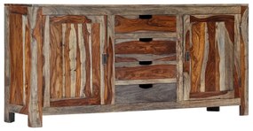 Credenza Grigia 160x40x75 cm Legno Massello di Sheesham