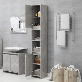 Armadio da bagno grigio cemento 30x30x183,5 cm in truciolato