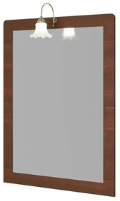 Mobile bagno a terra 85 cm noce con lavabo specchio e lampada Romantica