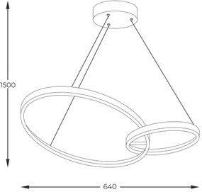 Zuma Line 20002P-GD - Lampadario LED a sospensione con filo RANDO LED/36W/230V 3000/4000/6000K