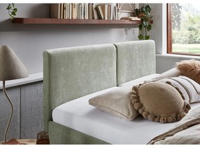 Letto matrimoniale imbottito verde chiaro con rete inclusa 160x200 cm Piano – Meise Möbel
