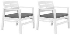 Set salotto da giardino 3 pz in plastica bianco