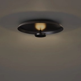 Plafoniera moderna nero opaco con LED dimmerabile a 3 livelli - Sombra