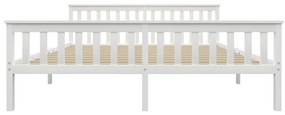 Telaio del letto bianco in legno massello di pino 180x200 cm