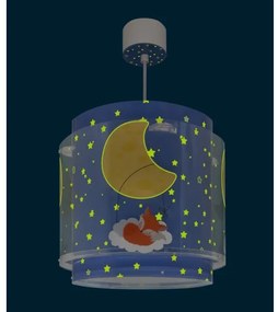Dalber 76632 - Lampadario per bambini MOON DREAMS 1xE27/15W/230V blu