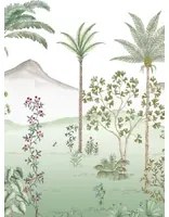 Isidore Leroy Carta da parati panoramica Jardin des Oiseaux Jade - Panel B