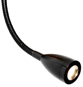 Lampada da parete nera con braccio flex e paralume oro 15 cm - Brescia