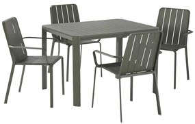 Set tavolo e sedie Idaho NATERIAL in alluminio verde per 6 persone