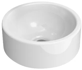 Flaminia MINI TWIN Lavabo tondo cm 27 da appoggio senza troppopieno in ceramica bianco lucido