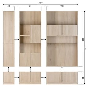 Tavolo TV modulare in rovere naturale 110x44 cm Modulair - vtwonen