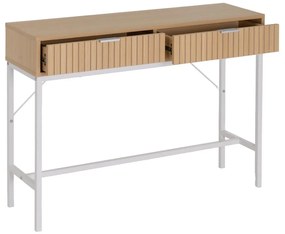 Tavolo consolle di colore naturale con effetto rovere 30x100 cm Mid-Lines – Casa Selección