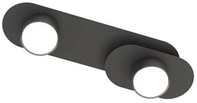 Lampada da soffitto in acciaio STILO 2 nera da interno 2xGX53