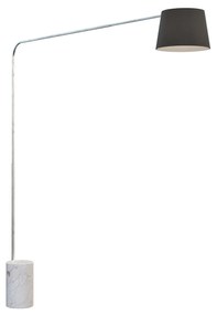 Piantana Contemporanea Corner Marmo Alto Bianco Diffusore Nero 1 Luce E27