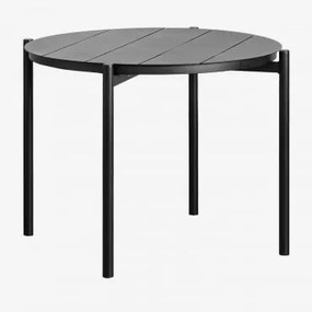 Tavolo da giardino rotondo in alluminio (Ø109 cm) Elton Nero Carbone - Sklum