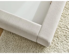 Letto matrimoniale imbottito beige con contenitore con griglia 160x200 cm Jagna - Bobochic Paris