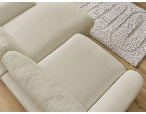 Divano angolare beige (con penisola a destra/con chaise lounge) con rivestimento in bouclé Leonore – Bobochic Paris