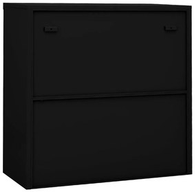 Armadio per ufficio anta scorrevole nero 90x40x90cm acciaio