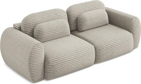 Divano marrone chiaro allungabile/con contenitore con rivestimento in velluto a coste 266 cm Kini – Makamii