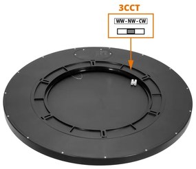 Plafoniera LED Rotonda 50W Slim CCT Bianco Variabile Ø600mm, IP20 - Nera Colore Bianco Variabile CCT