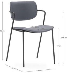 Set di sedie da pranzo grigio scuro 2 pz Maika - Marckeric