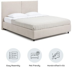 Letto matrimoniale imbottito beige con contenitore e rete inclusi 180x200 cm Myra Bold – Bonami Selection