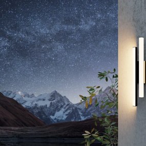 Applique LED moderno da esterno Serricella nero IP44, luce bianco caldo 1100 lumen, EGLO