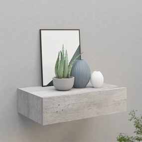 Scaffale Con Cassetti Da Parete Grigio Cemento 40x23,5x10cm Mdf /