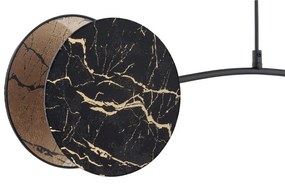 Lampada A Sospensione 2 Luci Moderna Nut In Acciaio Effetto Marmo Nero