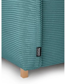 Divano letto ad angolo in velluto a coste turchese variabile Tori - Bonami Selection