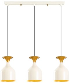 Lampadario sospeso con cavo SIVANI 3xE27/40W/230V bianco/rame