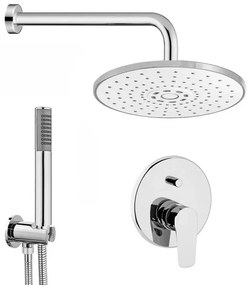 Set doccia Ecostyle tondo braccio 40 cm + soffione ABS 22 cm + kit doccia + miscelatore