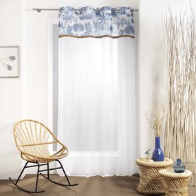 Tenda in voile bianco e blu 140x240 cm Amazonia - douceur d'intérieur