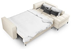 Divano letto angolare beige chiaro, angolo destro Santo - Milo Casa