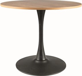 Tavolo rotondo Amadeo II in rovere/nero opaco - d90 x h76 cm